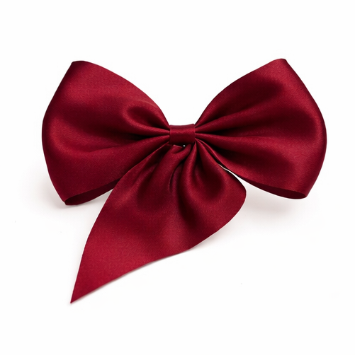 Elegant Red Satin Hair Bow Clip – Stylish Large Ribbon Hair Accessory for Girls & Women