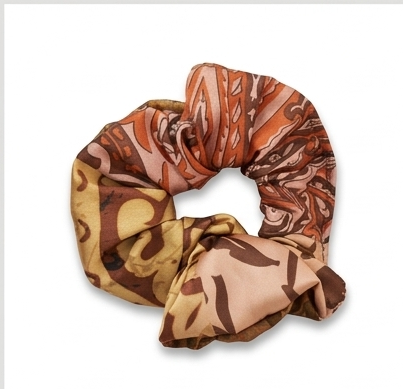 Printed Satin Scrunchie – Stylish Patterned Hair Tie for Girls & Women